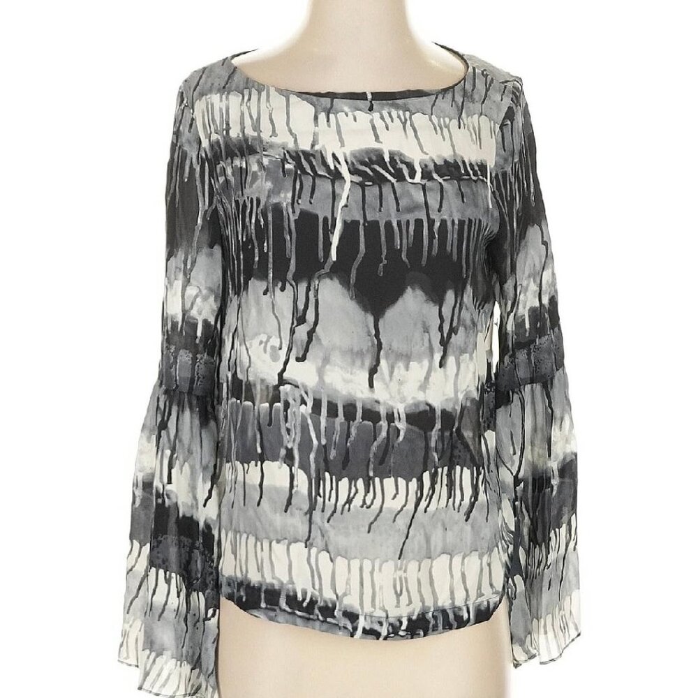 NWT Nicole Miller Artelier Size S long sleeve silk top - Picture 6 of 10